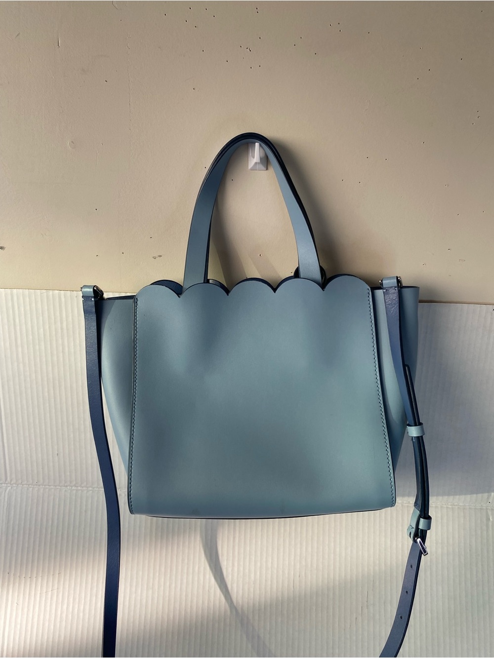 KATE SPADE Magnolia Street Eyelet Mini Mina Leather Satchel Blue Dawn - Picture 4 of 16